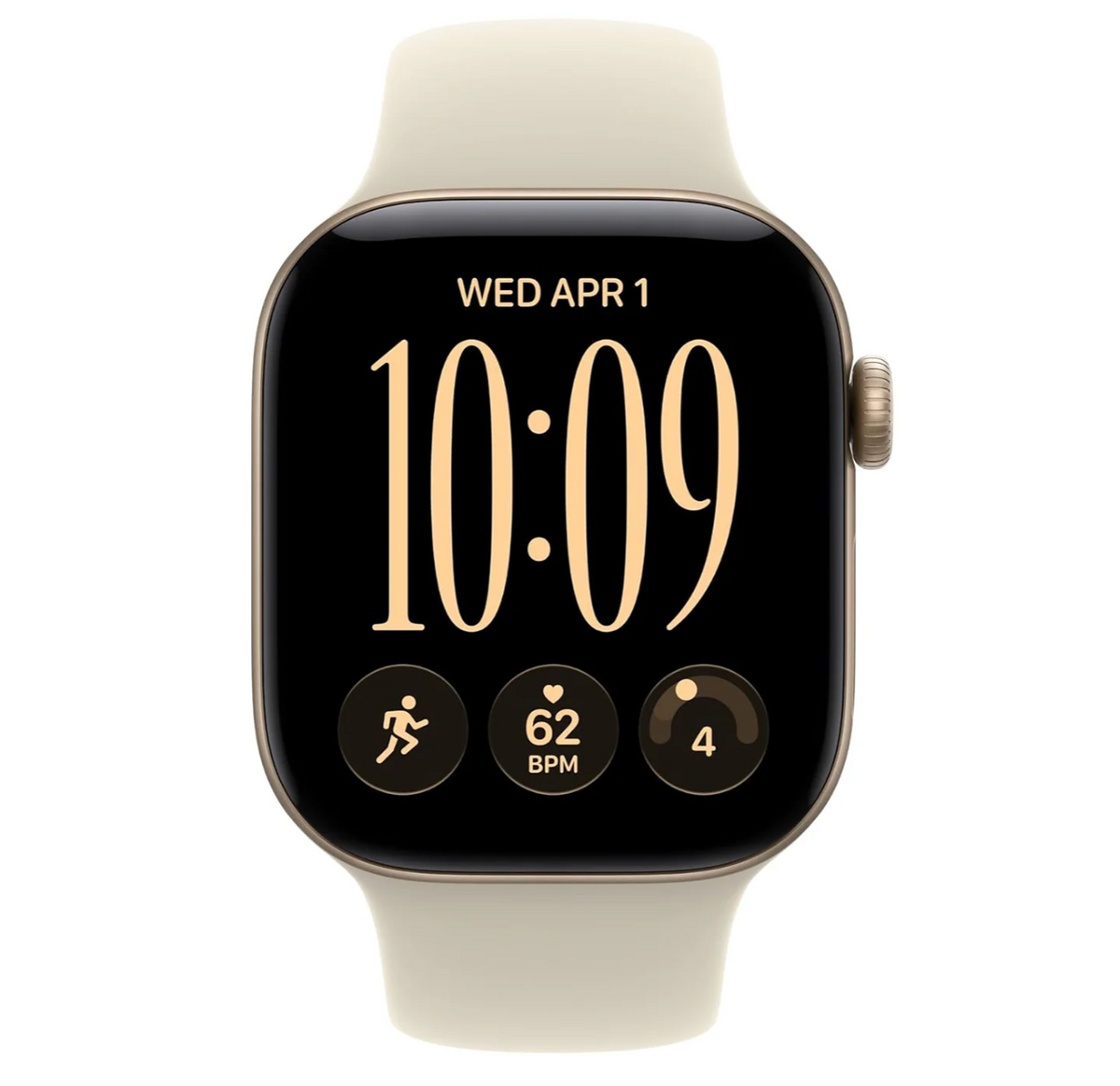 Apple Watch Series 12, 42mm, GPS, Starlight Aluminum Case with Starlight Sport Band (S/M)