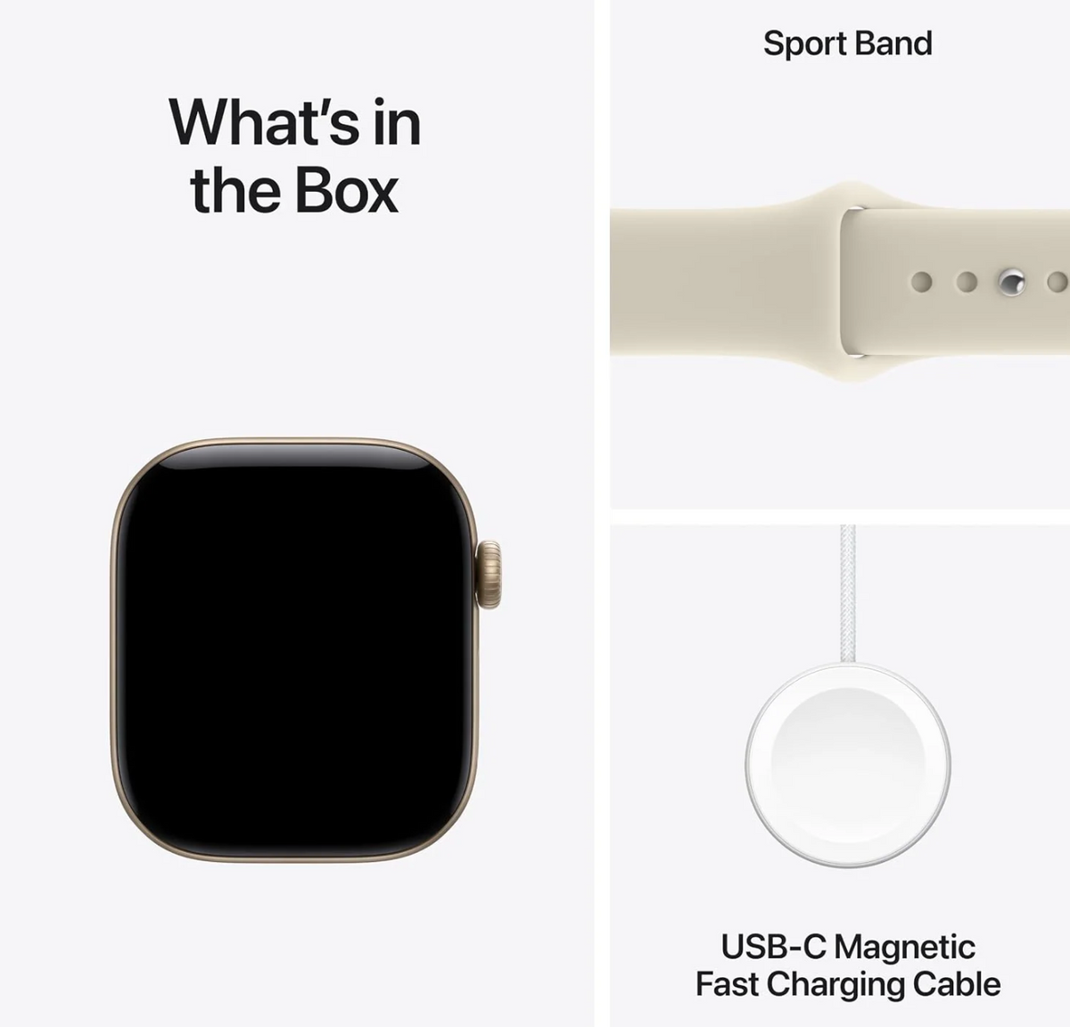 Apple Watch Series 12, 42mm, GPS, Starlight Aluminum Case with Starlight Sport Band (S/M)