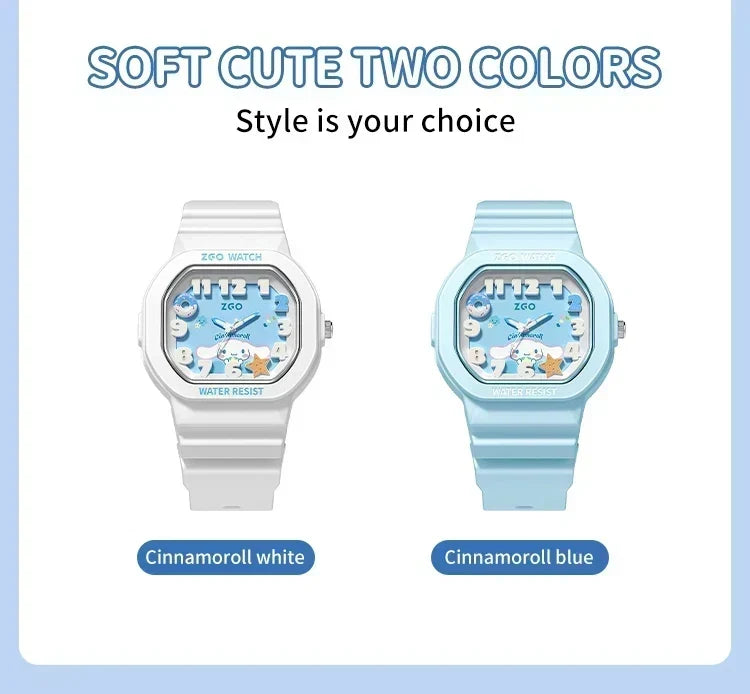 ZGO x Cinnamoroll watch for kids girl waterproof Sports Small square Watch gift 357
